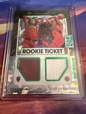 2021-22 Conetenders Dual Swatches Evan Mobley, Scottie Barnes Green Ice 