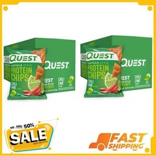 16 Pack Quest Tortilla-Style Protein Chips, Low Carb, Baked, Keto-Friendly,Chili