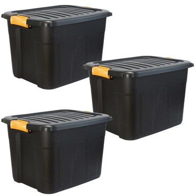 DANIEL JAMES Housewares Schwerlast Aufbewahrungsbox mit Deckel groß Kunststoff stapelbar