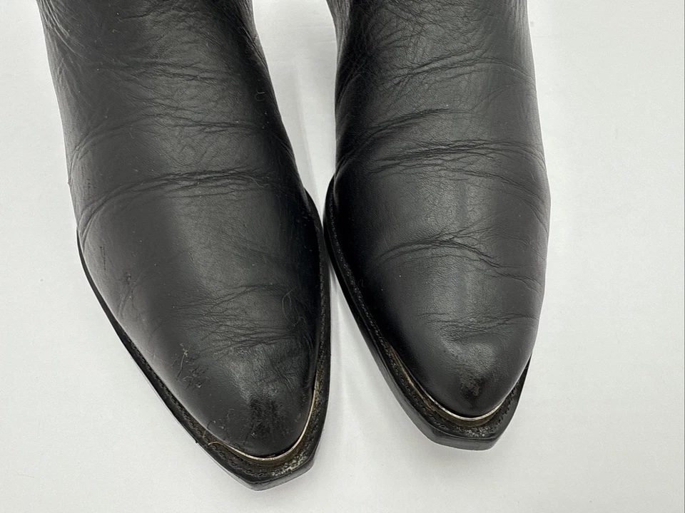 Botas de Vaquero De Colección Rocker Años 80 Cuero Negro Concho Wimsigoth Grunge Talla 8 Foto 4 de 4
