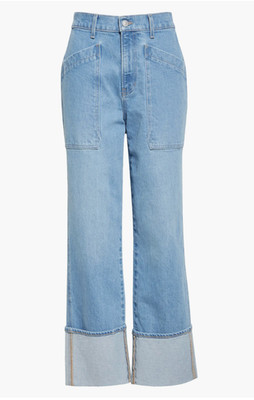 New $320 Veronica Beard Dylan Cuffed High Waist Relaxed Straight Leg Jeans Sz 29