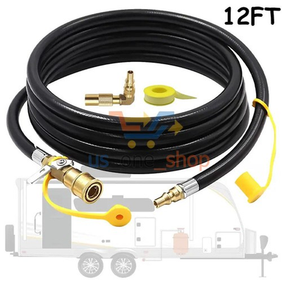 #ad 12FT Quick Connect Propane Hose for RV to Grill LP RV Hose with Elbow Adapter $23.99