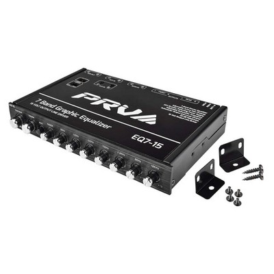 PRV AUDIO EQ7-15 1/2-DIN 7-BAND GRAPHIC EQUALIZER EQ w/ SUBWOOFER LEVEL CONTROL