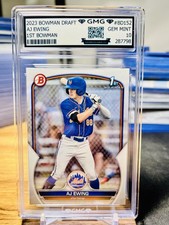 2023 Bowman Draft AJ Ewing 1st Bowman GMG Graded 10 Gem Mint 💎 RC Rookie Mets