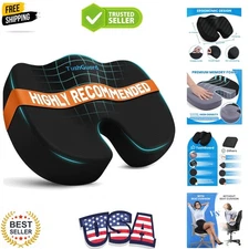 Luxurious Memory Foam Seat Cushion for Ergonomic Back Support - Large Size