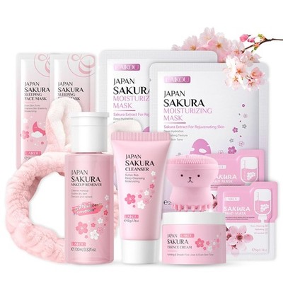 Sakura Beauty Geschenksets, Gesichtsreinigung Skincare Set mit Makeup