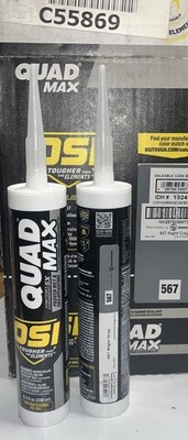 2 Pack! OSI Quad Max Window Door & Siding Sealant Color Night Gray 9.5 oz