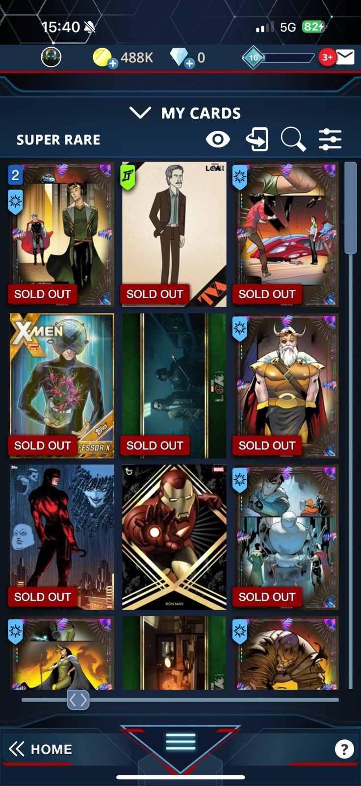 Marvel Topps App 9 Cards from Account klausymousy