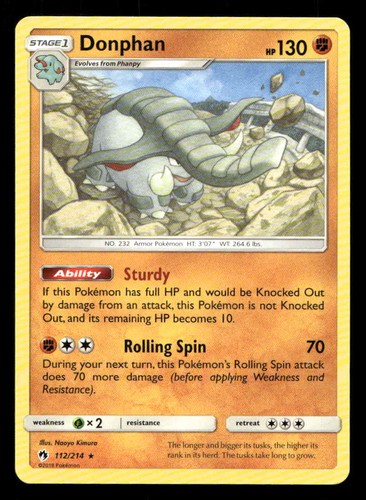 Donphan SM - Lost Thunder 112/214 LP Pokemon
