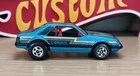 Vintage Hot Wheels 1982 Blackwall Turbo Mustang Cobra  Blue Hong Kong-RESTORED-
