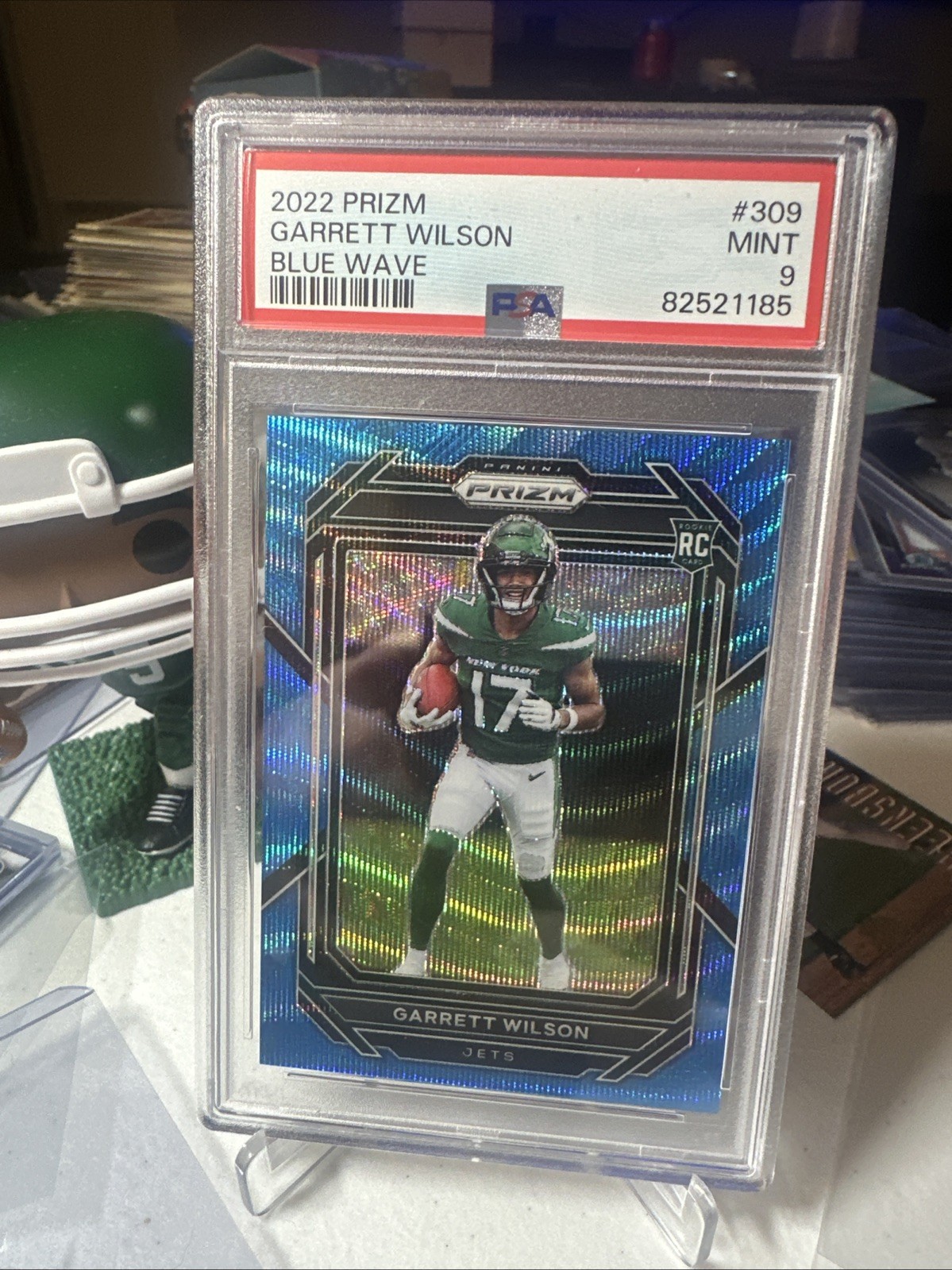 Garrett Wilson 2022 Prizm Blue Wave #309 Rookie /199 RC PSA 9 🔥🔥🔥