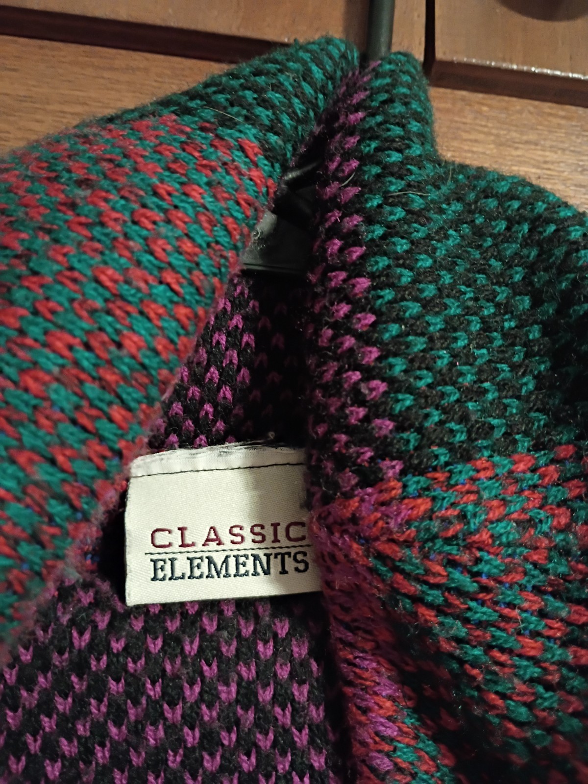 Vintage Classic Elements Patchwork Sweater Size S… - image 2