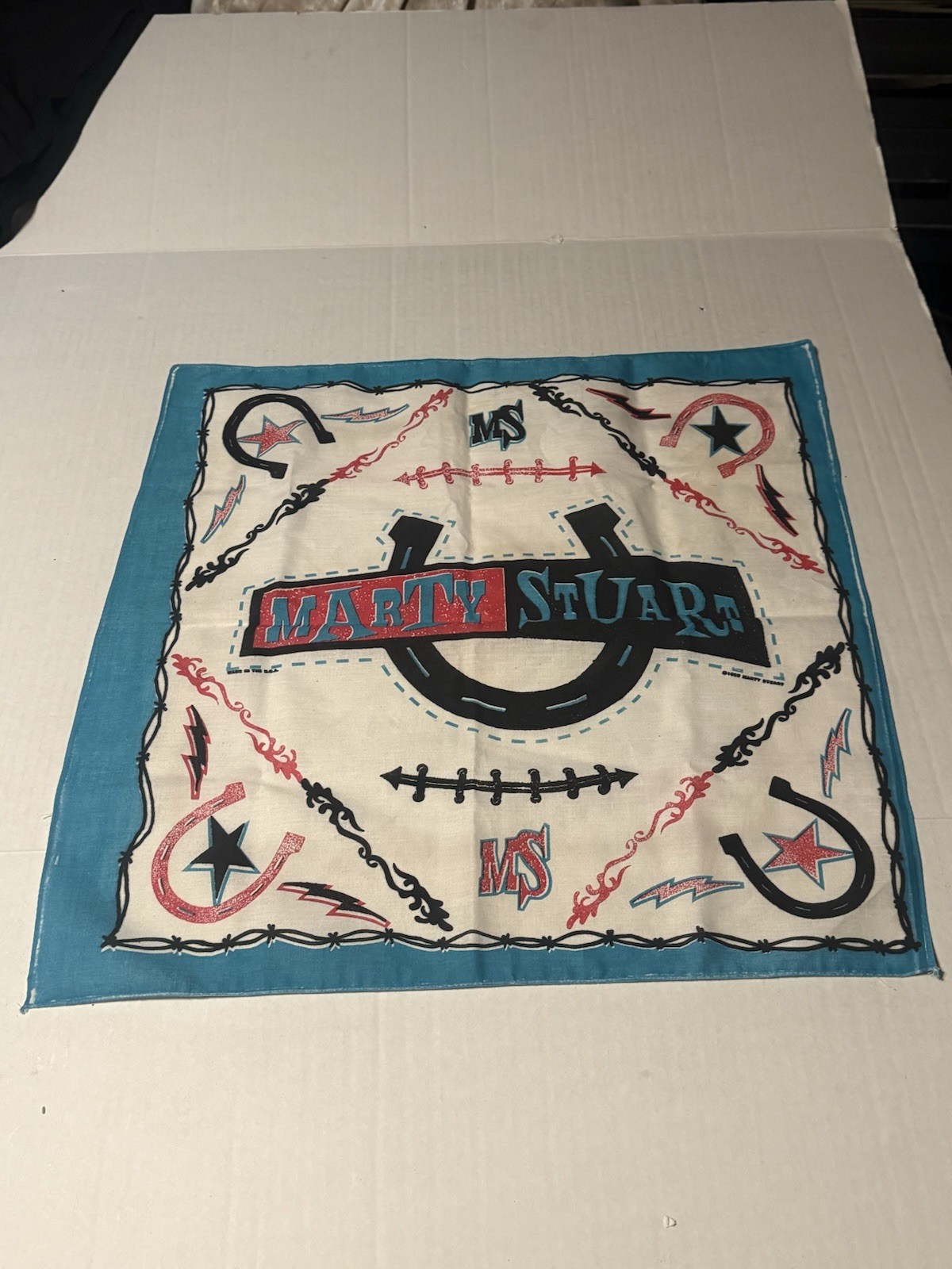 Vintage marty stuart country music merchandise bandana rare
