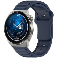 For Huawei Watch 20mm I-Shaped Silicone Watch Band Midnight Blue 