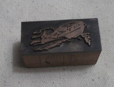 Blocco stampa tipografia, Cabin Cruiser, tipo alto, rame su metallo su legno