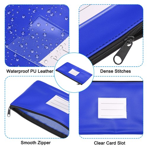 Money Bank Deposit Bag With Zipper | 11x6 Inch | Light Green | Durable Leatherette Money