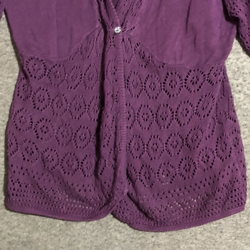 Cárdigan Suéter Art and Soul Para Mujer Grande Púrpura Con Capucha Manga Corta Whimsigoth Foto 3 de 4