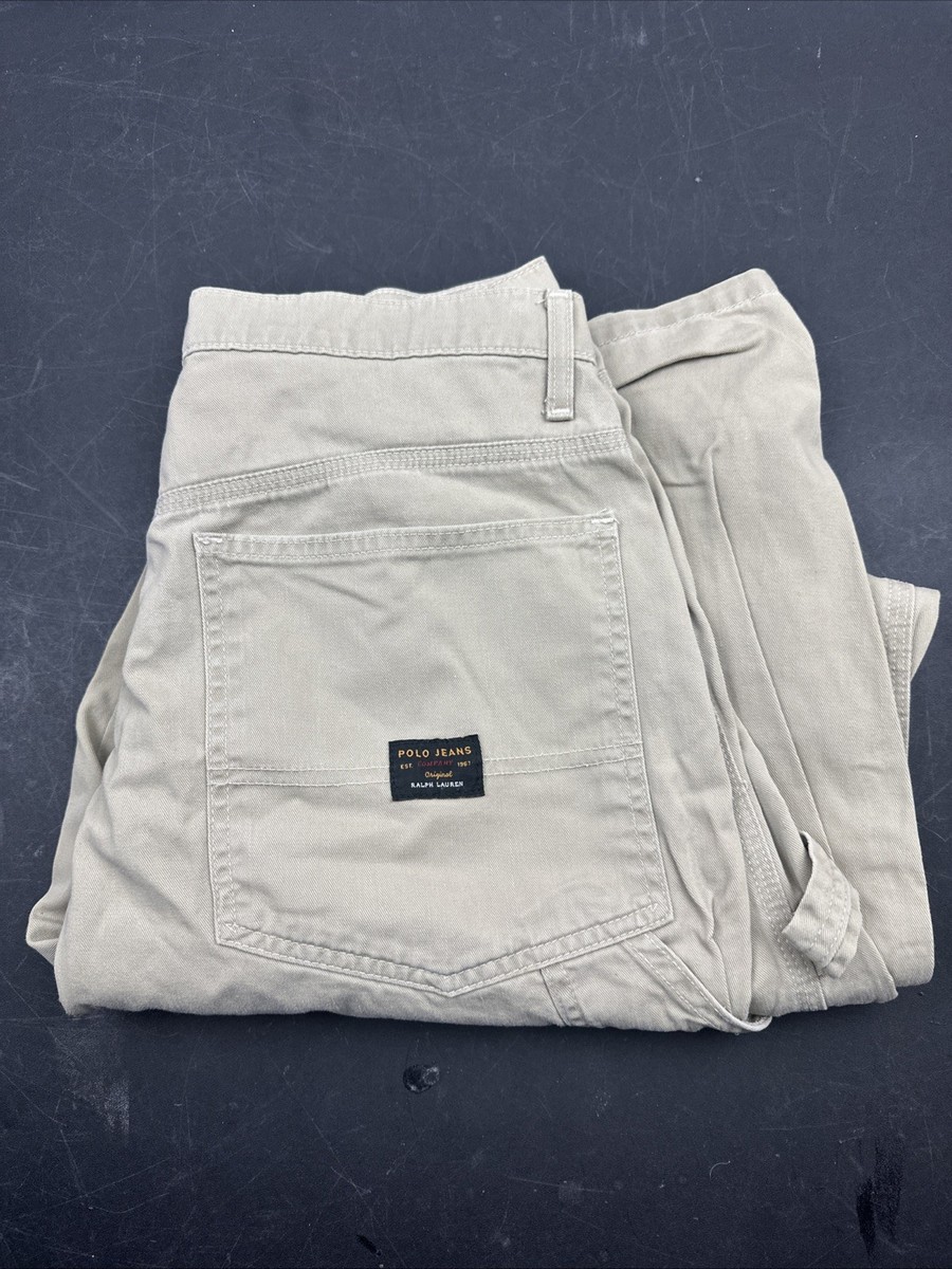 Vintage Polo Jeans Ralph Lauren Carpenter Pants Men's 31x32 Khaki