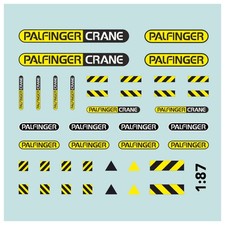 Waterslide Decal 1:87 - Palfinger Kran Baumaschine LKW Radlader Modellbahn H0