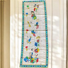 Vintage Peanuts Snoopy Charlie Growth Chart Fabric Panel Nursery Wall Hanging