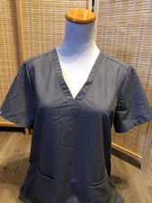 FIGS FIG Nursing Scrubs Scrub Top PO 1507 Gray Medium M H605