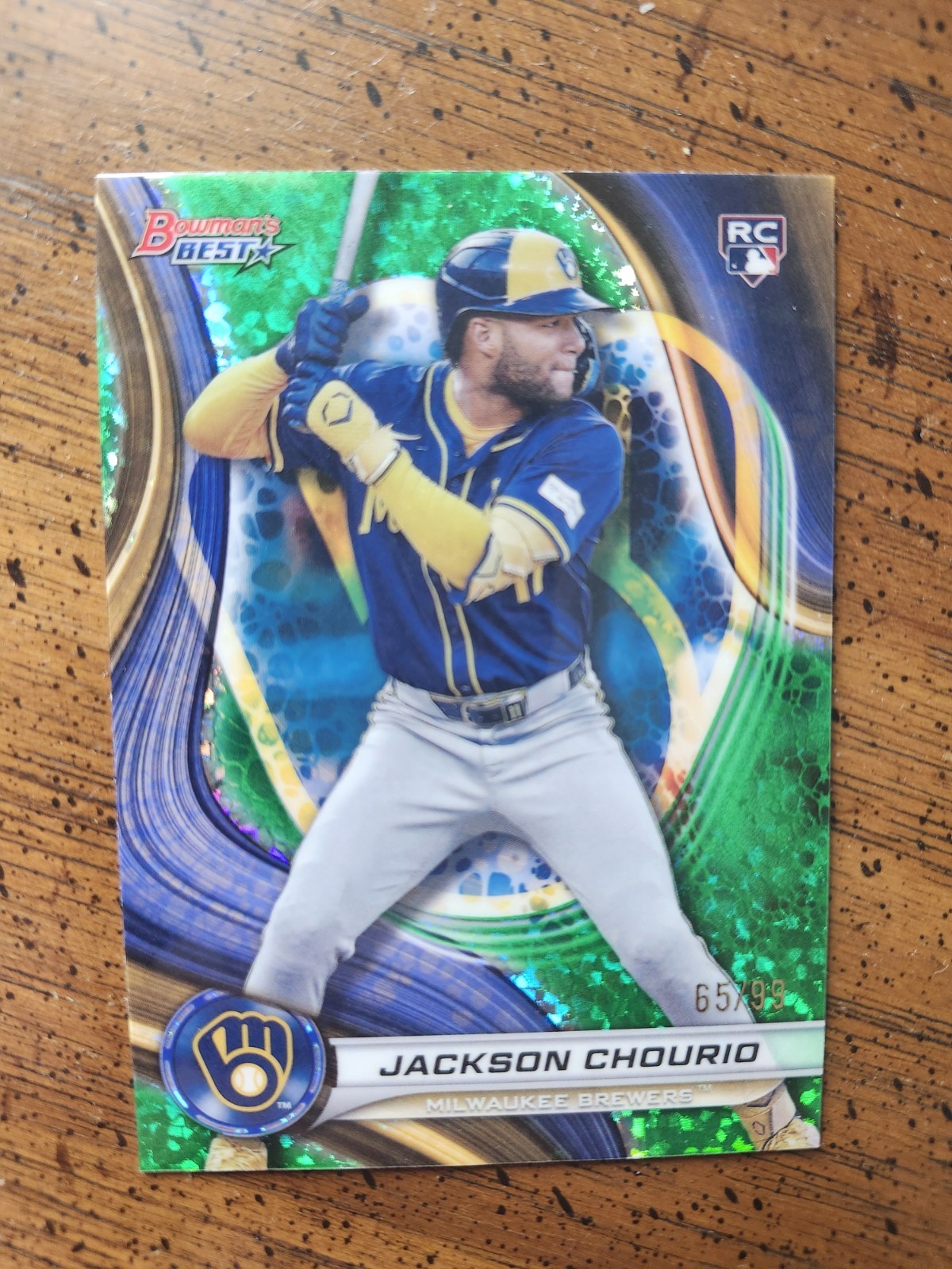 2024 Bowman's Best - Jackson Chourio #38 Green Mini-Diamond Refractor /99 RC