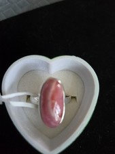 Sterling Silver Rhodochrosite Pink Stone Ring Sz 8.5