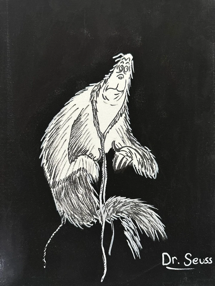 Pintura DR. SEUSS óleo sobre lienzo firmada estampada vintage Foto 4 de 4