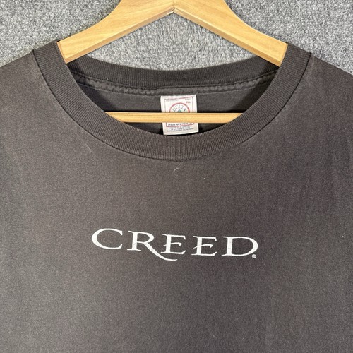 Vintage Creed Shirt Mens XL Black 90s Band Tee Human Clay Tour Rock Music Faded - Picture 5 of 7