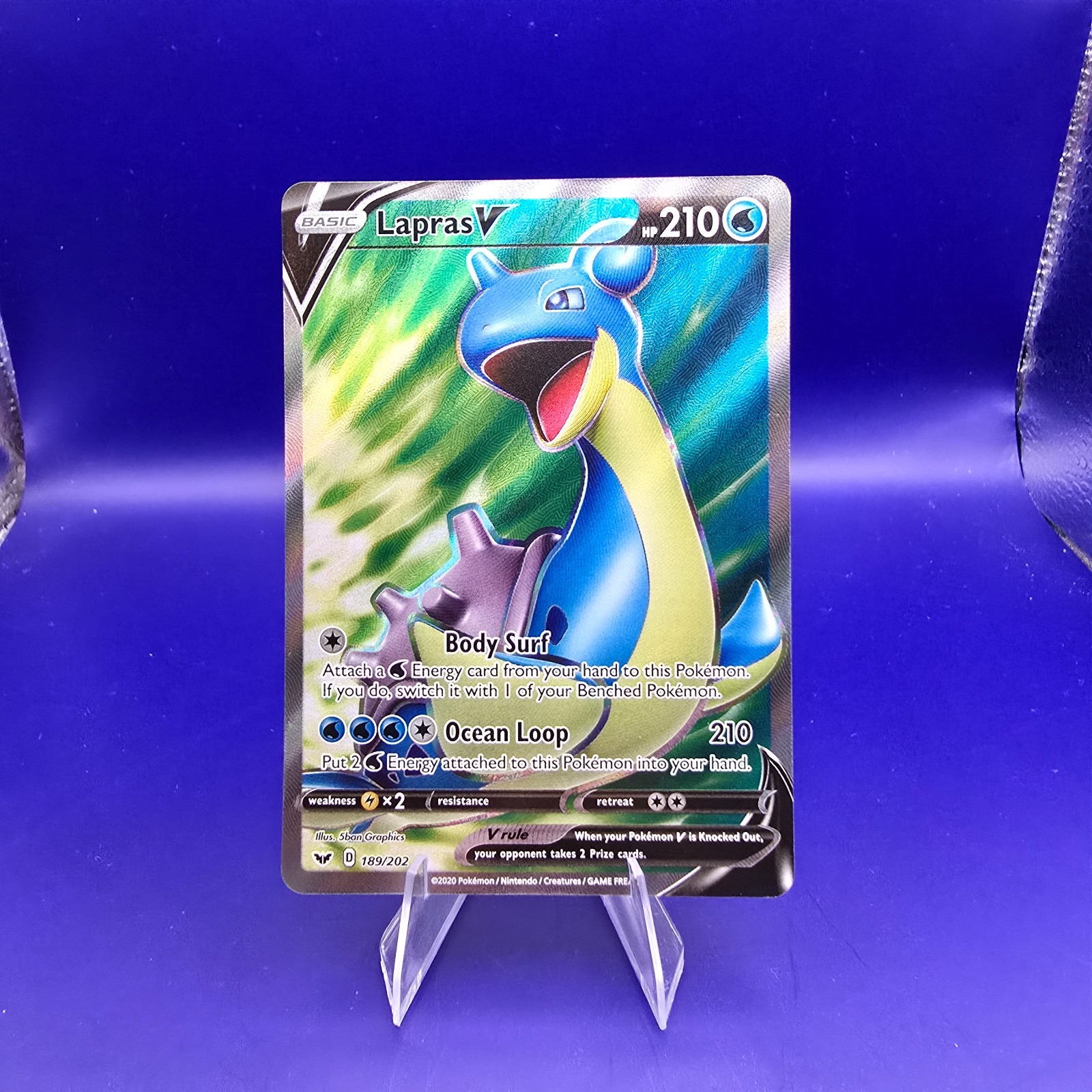 Lapras V 189/202 SWSH Full Art Pokemon TCG NM Sword Shield Base Set