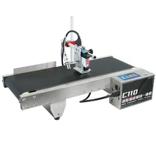 Mini conveyor inkjet printer prints production date QR code barcode