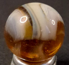 Vintage CAC Christensen Agate Striped Transparent Marble .64" Mint 226011