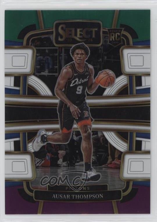 2023-24 Panini Select Concourse Green White Purple Prizm Ausar Thompson #95 12jg