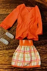 Vintage 1970 Mattel Barbie TANGERINE SCENE #1451 2 Piece Outfit W/ Shoes