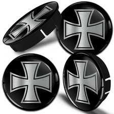 4x 60mm  Wheel Centre Rims Center Caps Hubcaps Emblem  Universal Silver Cross