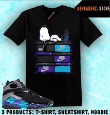 Shirt To Match AJ 8 Aqua 2025 Sneaker Matching Tee Sneakerhead S Dog T-Shirt