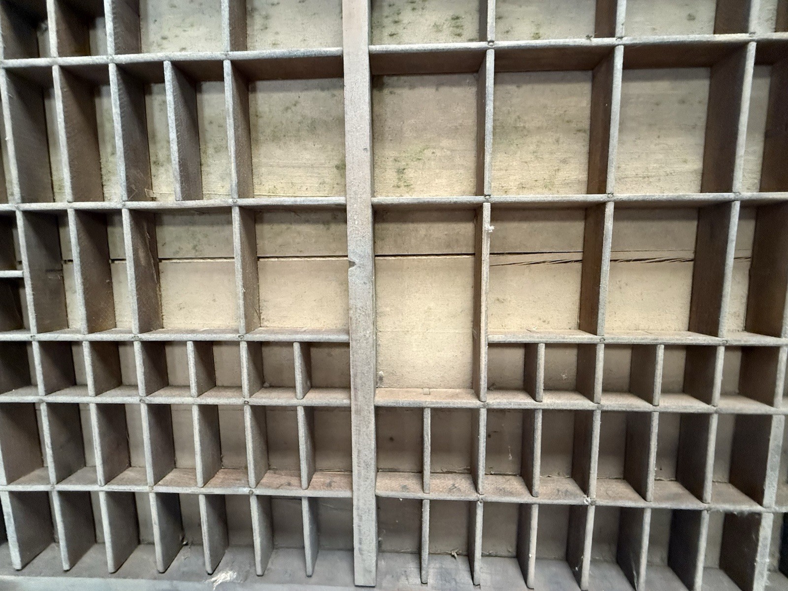 Printers Tray Vtg Letterpress Drawer Shadow Box Wooden Miniature Holder 21x16 (F