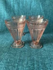 Jeanette Glass Co Adam Pink Depression Glass Footed Tumblers Set Of 4