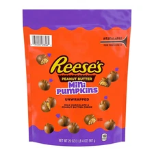 REESE'S Halloween Milk Chocolate Peanut Butter Creme Mini Pumpkins Candy, 20 oz.