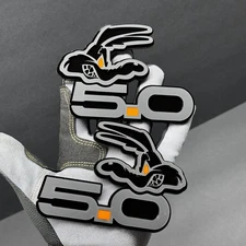COYOTE 5.0 Emblem Badges Orange eyedot On Matte black Fender Angry Racing
