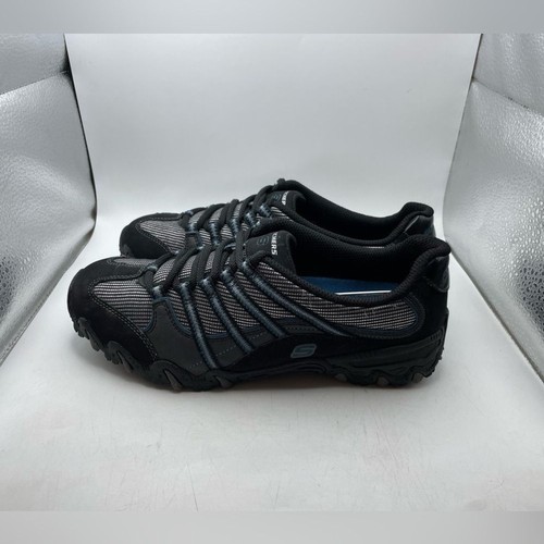 Skechers Compulsions Sleek womens black leather sneakers size 6.5