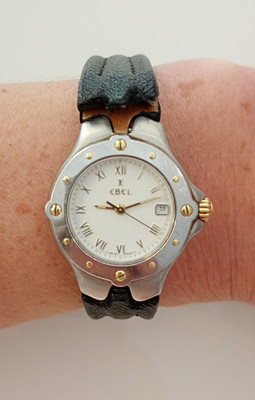 EBEL SPORTWAVE DAMEN UHR STAHL/GOLD 28MM VINTAGE RAR mit neuer Batterie