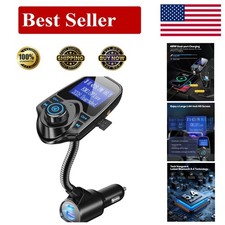 Nulaxy KM18 Bluetooth 5.4 Car Adapter with 1.44" Clear Display  Flexible Goosen