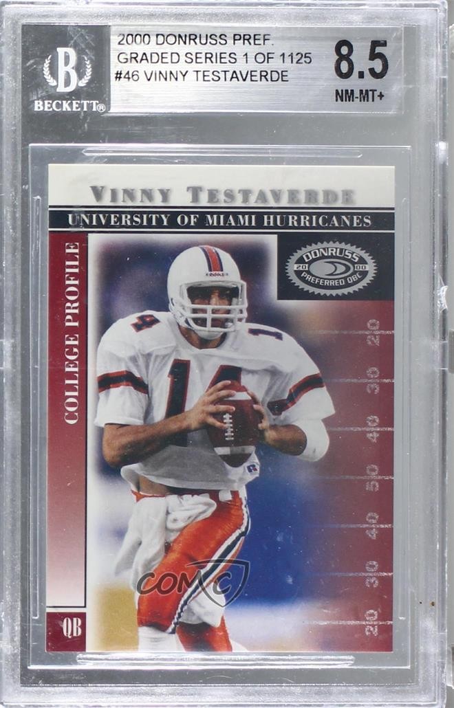 2000 Donruss Preferred QBC College Profile Graded Series Vinny Testaverde 1u6