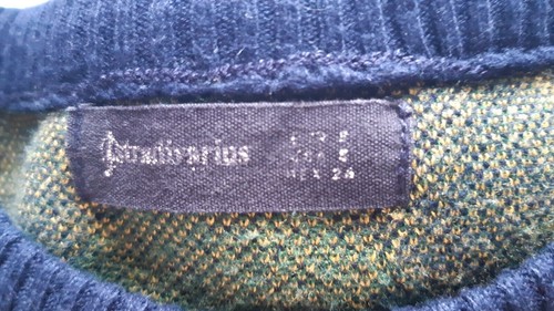 Stradivarius Argyle Pattern Jumper Blue Green Crew Neck Long Sleeve Size XS - Picture 7 of 7