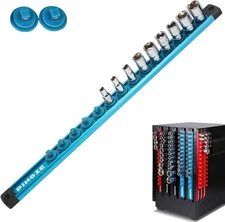 1/4" Magnetic Socket Holder Organizer - Aluminum Alloy Socket Rail Tray for Tool