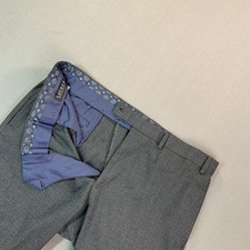 Lauren Ralph Lauren Dress Pants Mens 38x30 Black Label Gray Check Flat Stretch