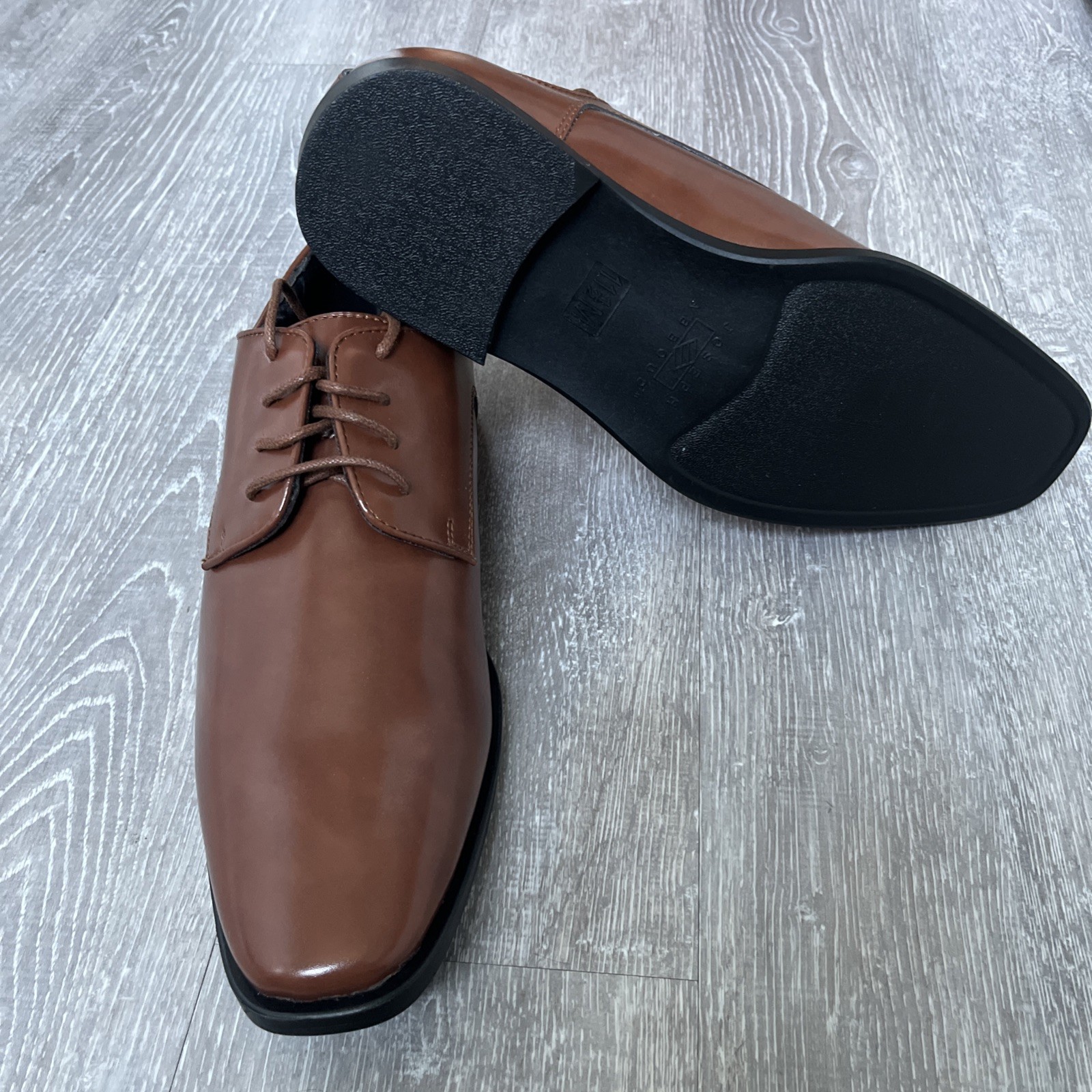SAOLA Scarpe eleganti uomo Joseph Abboud taglia 11 5M Oxford ecopelle marrone stringate