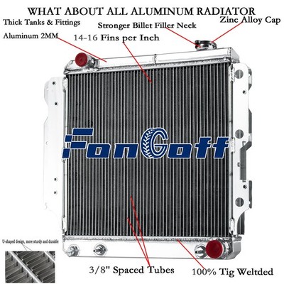 3 Row Radiator For 1987-2006 Jeep Wrangler TJ YJ Chevy Mopar V8 Conversion 2000