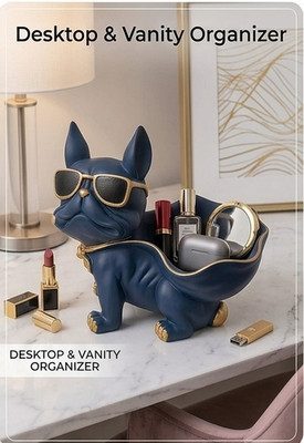 Dog Showpiece for Home Decor showpiece (7.5 inch)(Resin, Black)